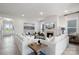 Bright living room with white couches, modern fireplace, and beautiful hardwood floors at 324 Basil Dr, Indian Trail, NC 28079