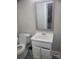 Cozy bathroom with a vanity, toilet, neutral paint, a new mirror and modern finishes at 1041 Cutler Pl, Charlotte, NC 28212
