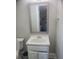Cozy bathroom with a vanity, toilet, neutral paint, a new mirror and modern finishes at 1041 Cutler Pl, Charlotte, NC 28212