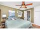 Bedroom view with ceiling fan and bathroom at 1041 Cutler Pl, Charlotte, NC 28212