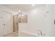 Elegant bathroom features a glass shower and a built-in soaking tub at 113 Burlingame Ct # C, Mooresville, NC 28117