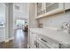 Kitchen with white cabinets, quartz countertops, and subway tile backsplash at 9762 Verdun Ct, Indian Land, SC 29707