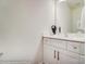 A bathroom features white cabinets, a quartz countertop, updated fixtures, and a decorative statue at 4211 Black Ct # 193, Harrisburg, NC 28075