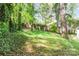Green backyard with lush foliage and a wooden fence, creating a serene and private outdoor space at 6628 Cool Water Ct, Charlotte, NC 28215