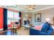 Cozy living room features a fireplace, natural light, and comfortable seating at 1049 Merganser Way, Indian Trail, NC 28079