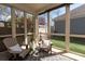 Relaxing screened porch with comfortable seating and serene views at 1128 Avalon Pl, Matthews, NC 28104
