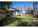 View of the home's exterior and expansive backyard, complemented by lush greenery and a privacy fence at 3020 Georgia Ave, Charlotte, NC 28205