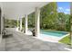 Spacious outdoor patio overlooking the pool and backyard at 12014 James Jack Ln, Charlotte, NC 28277