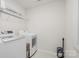Laundry room with washer and dryer hookups and plenty of room for storage at 129 Doncaster Dr, Mooresville, NC 28115