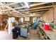 A workshop and work bench is featured inside this garage at 143 Reid St, Rock Hill, SC 29730