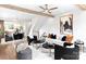 Open concept living area with modern furnishings and exposed wood beams at 1922 Hamorton Pl, Charlotte, NC 28205