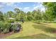 Spacious backyard, showcasing a grill and shade trees, perfect for outdoor activities and relaxation at 3614 Dolly Madison Rd, Charlotte, NC 28208