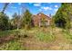 Backyard view with mature landscaping and a partial view of the home's exterior at 719 N Fulton St, Salisbury, NC 28144