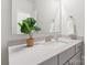 Stylish bathroom featuring a gray vanity with quartz countertop and modern faucet at 722 Herlong Ave, Rock Hill, SC 29732