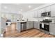 Open concept kitchen with stainless steel appliances and light wood floors at 722 Herlong Ave, Rock Hill, SC 29732