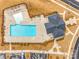 A community pool with a cabana and seating, and an adjacent parking lot at 11810 Red Leaf Dr, Charlotte, NC 28215