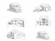 Collection of architectural sketches showing various elevations of a home design at 214 Paddle Ln # 214, Sherrills Ford, NC 28673