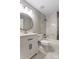 Renovated bathroom featuring stylish vanity, modern fixtures, and updated shower at 4124 Woodfox Dr, Charlotte, NC 28277