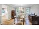 Elegant dining room featuring hardwood floors, chandelier, and sophisticated furnishings at 4124 Woodfox Dr, Charlotte, NC 28277