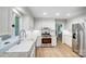 White kitchen with stainless steel appliances, granite countertops, and ample cabinet storage at 4124 Woodfox Dr, Charlotte, NC 28277