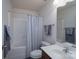 Bathroom featuring a tub, shower with curtain, and a single-sink vanity at 623 Hicklin Dr, Rock Hill, SC 29732