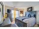 Bedroom featuring gray furniture and patterned drapes at 10202 Little Whiteoak Rd, Charlotte, NC 28215