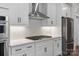 Close up of the kitchen featuring white countertops, a gas range stove, and stainless steel appliances and backsplash at 2081 Fordhill St, Rock Hill, SC 29732