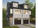 Modern townhome showcasing a two-car garage and large windows that provide plenty of natural light at 2434 Arty Ave, Charlotte, NC 28208