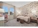 Charming bedroom with butterfly wallpaper, window light, plush carpet, and whimsical décor at 8635 Miles Gap Rd, Indian Land, SC 29707