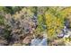 Aerial shot of the house nestled among mature trees at 1119 Palmyra Dr, Tega Cay, SC 29708