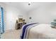 Cozy bedroom featuring neutral walls, carpeting, and a charming desk area at 120 Keats Aly, Cramerton, NC 28032