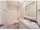 Bathroom with a shower-tub combo, granite countertop, and a framed mirror at 1852 Bon Rea Dr, Rock Hill, SC 29730