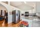 Contemporary kitchen with stainless steel refrigerator, white cabinetry, and granite countertop at 1852 Bon Rea Dr, Rock Hill, SC 29730