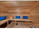 Relaxing sauna with wood-paneled walls and built-in benches, a perfect way to unwind at 19117 Davidson Concord Rd, Davidson, NC 28036