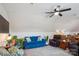 Upstairs living room featuring comfortable seating, a ceiling fan, and plenty of natural light perfect for relaxation and entertainment at 2508 Shaggy Bark Ct, Belmont, NC 28012