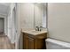 Bathroom with vanity, mirror, toilet and fixtures at 3772 Sandy Ford Rd, Hickory, NC 28602