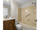 Bathroom with a vanity, toilet and tub shower at 3772 Sandy Ford Rd, Hickory, NC 28602