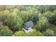 Aerial view of home nestled among mature trees and lush landscaping, offering privacy and natural beauty at 463 Lake Wylie Rd, Belmont, NC 28012