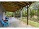 Spacious covered back patio, featuring chairs with an outdoor view at 463 Lake Wylie Rd, Belmont, NC 28012