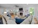 Bright living room featuring a fireplace, large windows, and an open layout at 463 Lake Wylie Rd, Belmont, NC 28012