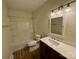 Bathroom featuring a shower-tub combo, toilet and vanity at 4805 Horizon Cir, Charlotte, NC 28215