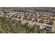 Aerial view of a neighborhood showcasing well-maintained homes and green landscaping at 5813 Mcclintock Dr, Denver, NC 28037