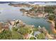 High view of the lake community, with houses spaced generously on the shore with boat docks at 116 Cottage Grove Ln, Mooresville, NC 28117