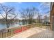Large wooden deck with views of the lake at 116 Cottage Grove Ln, Mooresville, NC 28117