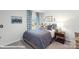 Bedroom featuring a neutral colored carpet, and a window with blue and white curtains at 200 Parker Claire Ln, Kings Mountain, NC 28086