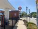 View of a vintage Gulf gas station on a sunny day with a street view and a vintage Gulf sign at 325 East St, Heath Springs, SC 29058