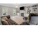 Comfortable living room featuring a fireplace, built-in shelving, and plush seating at 6019 Timbertop Ln, Charlotte, NC 28215