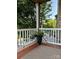 Cozy balcony features a beautiful potted plant, a rug and a serene view of the neighborhood at 735 Amalfi Dr, Davidson, NC 28036