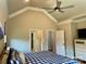 Bedroom boasts neutral walls, a ceiling fan, and hardwood floors at 6111 Gold Springs Way, Denver, NC 28037