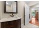 Classic bathroom featuring a marble sink and wood vanity at 1363 John Cline Ct, Lincolnton, NC 28092